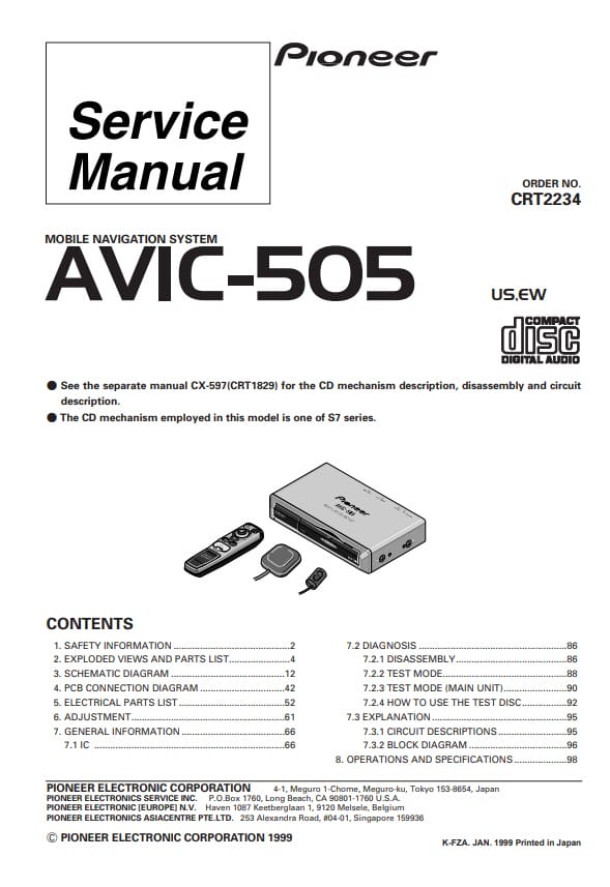 AVIC-505, CX597_CRT2234_CRT1829